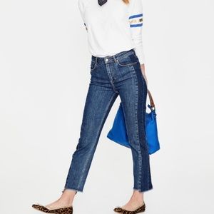 Boden Cambridge Ankle Skimmer Jeans Two Tone Step Hem T0124 Blue Size 6 D93